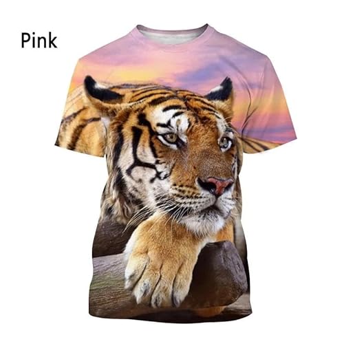 CHANYI Herren 3D Druck T-Shirt Sommer Unisex Tiger Tier 3D Gedruckt T-Shirt Herrenmode Stretch T-Shirt Casual Kurzarm Shirt Top von CHANYI