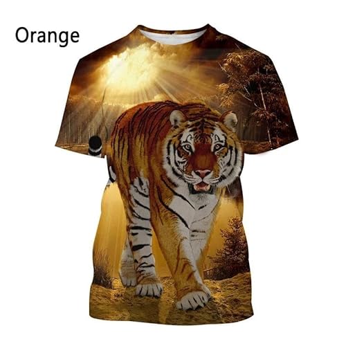 CHANYI Herren 3D Druck T-Shirt Sommer Unisex Tiger Tier 3D Gedruckt T-Shirt Herrenmode Stretch T-Shirt Casual Kurzarm Shirt Top von CHANYI