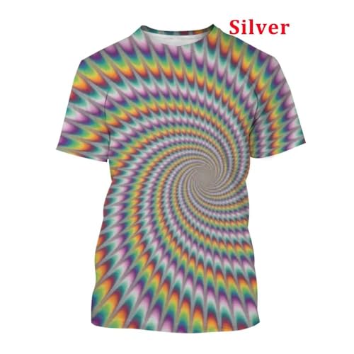 CHANYI Herren 3D Druck T-Shirt Sommer Unisex Vertigo Vortex Lustiges 3D-Druck Herren Sommer Cooles T-Shirt Sweatshirt Stretch Rundhalsausschnitt Schnell Trocknende Tops von CHANYI