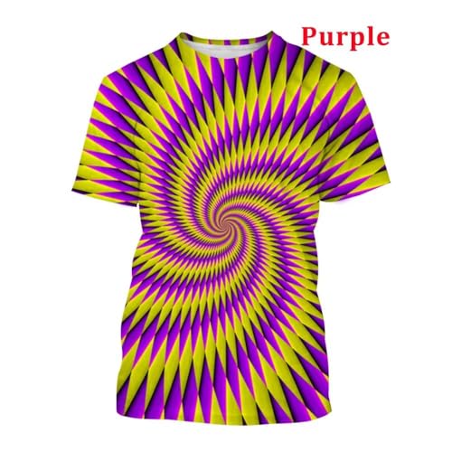 CHANYI Herren 3D Druck T-Shirt Sommer Unisex Vertigo Vortex Lustiges 3D-Druck Herren Sommer Cooles T-Shirt Sweatshirt Stretch Rundhalsausschnitt Schnell Trocknende Tops von CHANYI