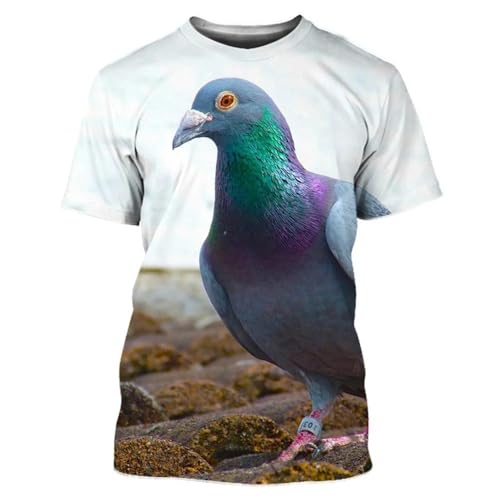 CHANYI Herren 3D Druck T-Shirt Taube T-Shirt Vogel 3D Druck Sommer Männer Frau T Shirts Streetwear Kurzarm O-Ansatz T-Stücke Übergroßen Harajuku Kinder Tops Kleidung von CHANYI