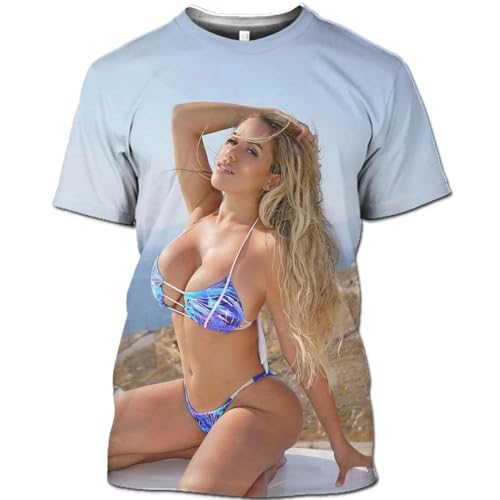 CHANYI Herren 3D Druck T-Shirt Unisex Modell Strand Bikini Sommer Mann T-Shirt Badeanzug Hip Hop Lustige Alternative Straße Schnell Trocknend Kurzarm von CHANYI