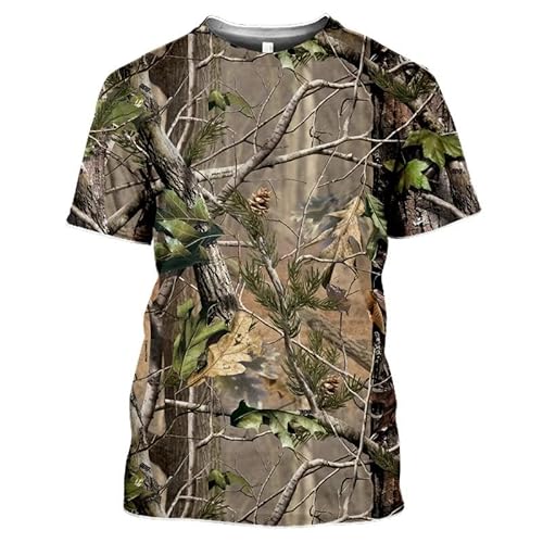 CHANYI Herren 3D Druck T-Shirt Wald Camouflage Jagd 3D Druck Sommer Männer Oansatz T-Shirt Casual Kurzarm Übergroßen T Shirts Mode Tops Männer Kleidung von CHANYI