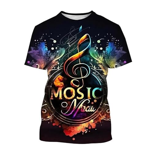 CHANYI Herren 3D Druck T-Shirt Lustige Mode-Cool-Note-Grafik-T-Shirts Für Männer, Sommer, Lässig, Hip-Hop-Straße, Bedruckt, Rundhalsausschnitt, Kurze Ärmel von CHANYI