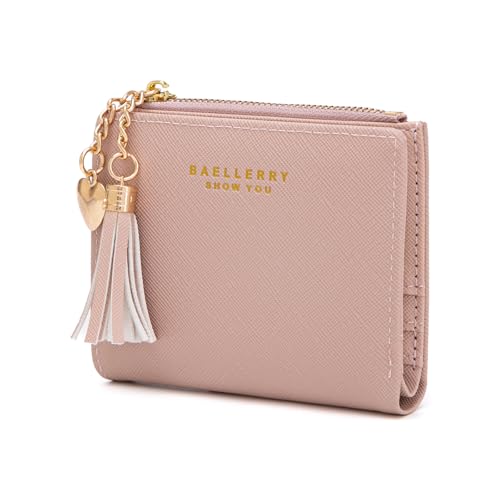 CHAOFANXI Damen Geldbeutel Leder Kleines Portemonnaie, Mini Kurzer Geldbeutel Frauen Leder mit Zipper Brieftasche mit vielen Fächern für Bargeld, Münze und Karte,Rosa CHAOFANXI Damen Geldbeutel Leder Kleines Portemonnaie, Mini Kurzer Geldbeutel Frauen Leder mit Zipper Brieftasche mit vielen Fächern für Bargeld, Münze und Karte,Rosa von CHAOFANXI