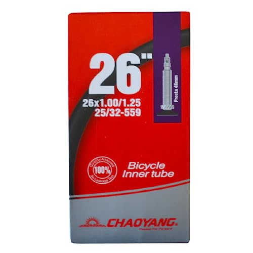 CHAOYANG Unisex-Adult 6927116186845 Inner Tube 26x1,00-1,25 Presta Valve 48mm, Schwarz von CHAOYANG