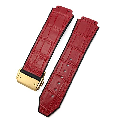 Für Hublot Watch-Gurt ， Cowide Gummi-Uhrband 25-19mm Kalbslederarmbänder Sport Männer und WOM Watchbänder von CHCWR