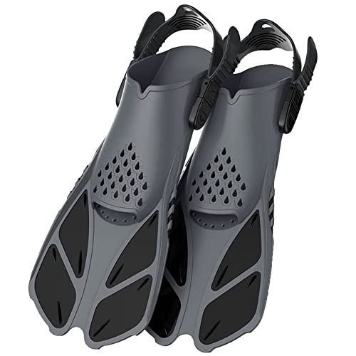 CHDWEY Flossen Anti Slip Snorkeling Diving Swimming Fins for Adults Women Men Water Sports Adjustable Training Foot Flippers Equipment Beginner(Black,L XL) von CHDWEY