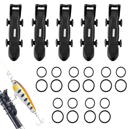 5 Stück Lure Magnetic Hooker, Magnetische Angelhaken Keeper, Fischköder Köderhalter für Angelgerät, Magnetischer Angelhaken-Halter, Angelköder-Halter mit 2 Größen Gummiringe für Angelrute (Schwarz) 5 Stück Lure Magnetic Hooker, Magnetische Angelhaken Keeper, Fischköder Köderhalter für Angelgerät, Magnetischer Angelhaken-Halter, Angelköder-Halter mit 2 Größen Gummiringe für Angelrute (Schwarz) von CHENRI
