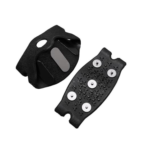 Crampons Anti-Slip Shoe Covers, Steigeisen Anti-Rutsch-Schuhüberzüge, Schuhspikes für Bergschuhe Wanderschuhe, Steigeisen Eisstollen Traktion, Schuhspikes Schuhkrallen für Herren Damen (Schwarz) von CHENRI