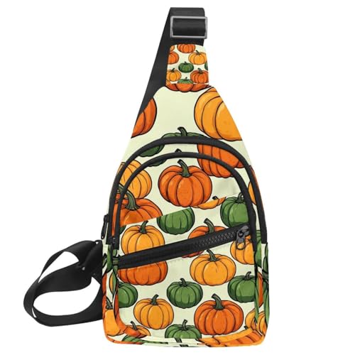 Crossbody-Tasche für Damen, Crossbody-Tasche für Damen, Schultertasche, Umhängetasche, Helloween Pumkins_106, Sling-Rucksack, Reise, Mehrfarbig 03, 11.8x7x1.5in/30x18x4cm von CHENZZZZ