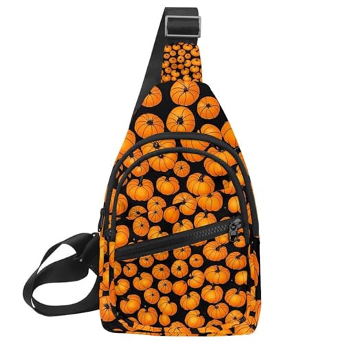 Helloween Pumkins 3_29 Schultertasche für Damen und Herren, Umhängetasche, Rucksack, Bauchtasche, Reise-Geldbörse, Mehrfarbig 05, 11.8x7x1.5in/30x18x4cm von CHENZZZZ