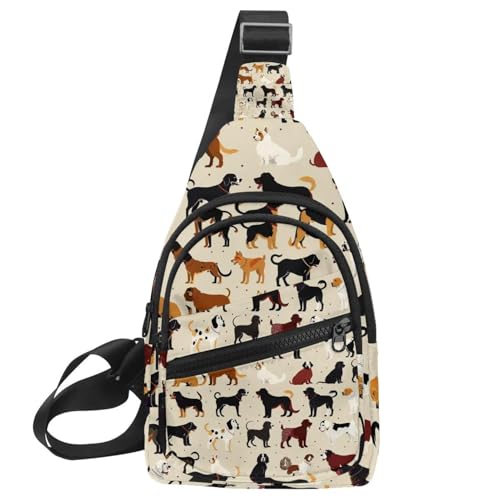 Süße Zähne Crossbody Sling Rucksack Sling Bag Reise Wandern Brusttasche Tagesrucksack, Mehrfarbig 13, 11.8x7x1.5in/30x18x4cm von CHENZZZZ