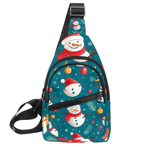 Umhängetasche mit Schneemannmotiv "Merry Christmas" für Damen und Herren, Umhängetasche, Rucksack, Bauchtasche, Reise-Geldbörse, Mehrfarbig 05, 11.8x7x1.5in/30x18x4cm von CHENZZZZ