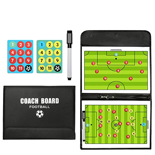 CHSEEA Fußball Taktikmappe Taktiktafel Fussball Coach-Board Coach Mappe für Professional Fußball Trainer mit Magnete, Stifte, Radiergummi #1 von CHSEEA