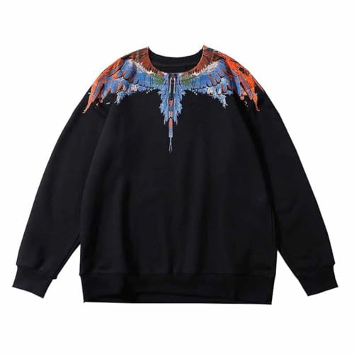 Bunte Feder Phantom Wings Sweatshirt Trend Lightning Blade Couple Mode Casual Lose Runde Hals Sweatshirt-Color-1||L von CHEXGM