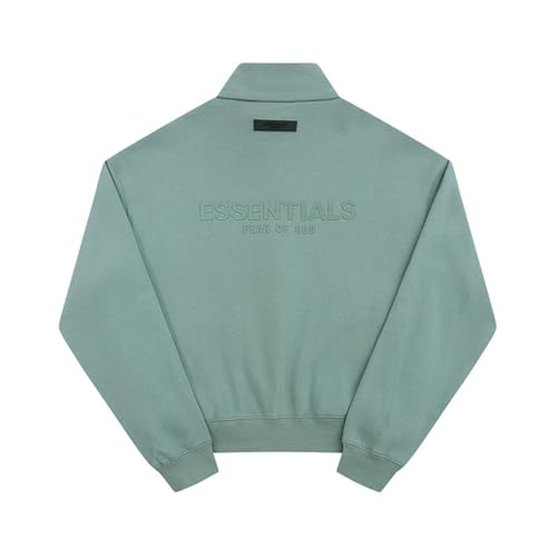 CHEXGM Beflockung Buchstaben Lose Verdickt Reißverschluss Jacke Pullover Trend Druck Solide Farbe Lässig Mit Reißverschluss Stehkragen Sweatshirt-Color-5||M von CHEXGM