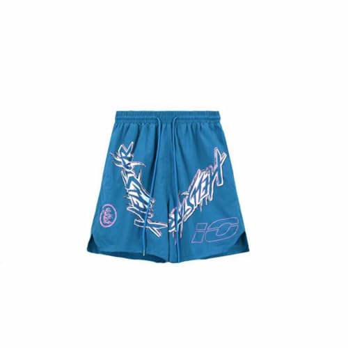 CHEXGM Mode High Street Retro Druck Shorts Männer Und Frauen Paar Straße Flut Hip-Hop Lose Sport-Shorts Im Freien Lässige Shorts-Color-3||L von CHEXGM