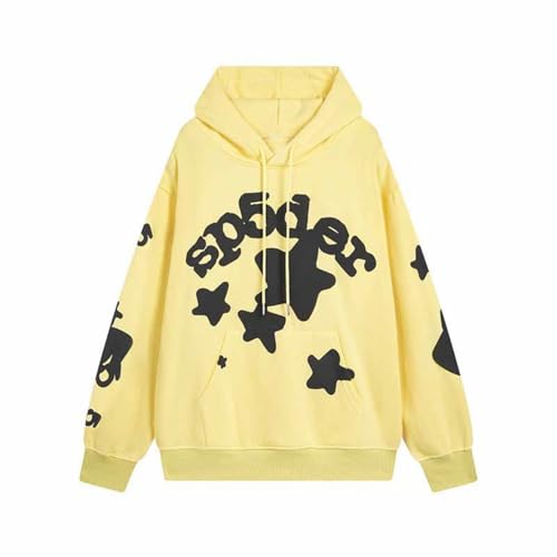 CHEXGM Spinnennetz Buchstaben Retro Verdicktes Kapuzen-Sweatshirt Hose Lose Hoodie Hip-Hop Hose Straße Flut Hip-Hop Sportanzug-Color-2||L von CHEXGM