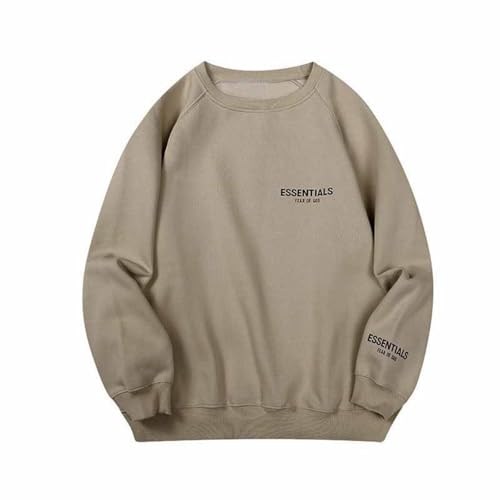 CHEXGM Trendy Doppelte Linie Brust Brief Sweatshirt, High Street Trend Lose Langärmelige Sweatshirt, Modisches Lässiges Rundhals Sweatshirt-Color-3||S von CHEXGM