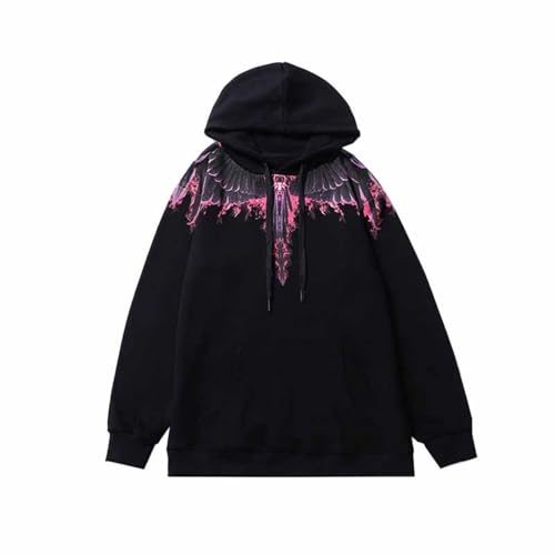 CHEXGM Trendy Mode Bunte Feder Flügel Blitz Männer Und Frauen Paar Hoodie Hip Hop Street Tide Lose Sport Hoodie-Color-4||M von CHEXGM