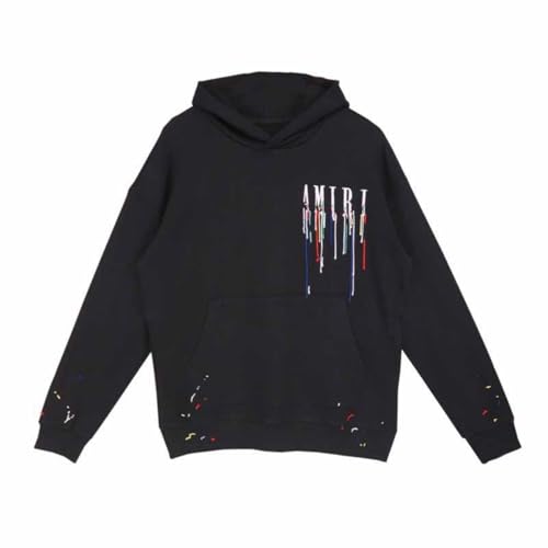 Mode Blau Und Schwarz Sweatshirt Graffiti Stickerei Hoodie Männer Und Frauen Trendy Gedruckt Casual Hoodie-Color-2||XL von CHEXGM