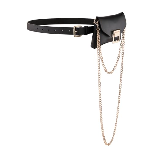 CHIC DIARY Taillengürtel mit Kleiner Tasche Mini Hüfttasche Damen Mode Bauchtasche Gürteltasche Gürtel mit Kette CHIC DIARY Taillengürtel mit Kleiner Tasche Mini Hüfttasche Damen Mode Bauchtasche Gürteltasche Gürtel mit Kette von CHIC DIARY