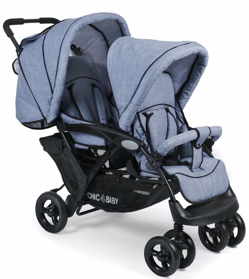CHIC4BABY Geschwisterwagen Duo, hellblau, mit feststellbaren Doppelschwenk-Vorderrädern CHIC4BABY Geschwisterwagen Duo, hellblau, mit feststellbaren Doppelschwenk-Vorderrädern von CHIC4BABY
