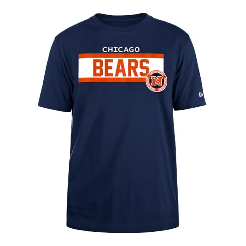 CHICAGO BEARS Unisex NFL Regular High Density Ink Screenprint Front Graphic Original Team Color T-Shirt, Navy, 3XL EU von CHICAGO BEARS