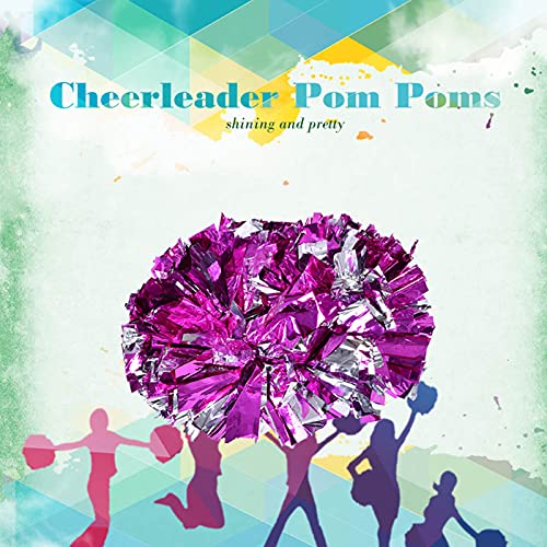 CHICIRIS ; Pompon; Cheerleader Pompon Cheerleader Pim Poms, Aerobic Cheerleader Pom Poms Pompon für Dance Party School Sports Competition (Rosa + Silber) von CHICIRIS