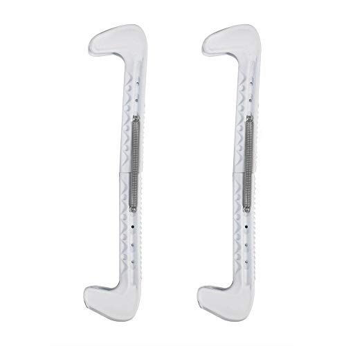 CHICIRIS 1 Paar Ice Skate Blade Guards Universal Skate Guards Ice Skate Blade Covers Ice Hockey Skate Guards mit Einstellbarer Feder(Weiß) von CHICIRIS