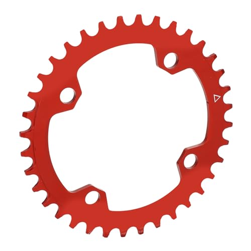 CHICIRIS CNC-gefrästes Rundes 36T-Fahrradkettenblatt aus Aluminiumlegierung für Mountainbike-Rennräder mit Ausgewogener Leistung und Eloxierter Oberfläche (Rot) von CHICIRIS