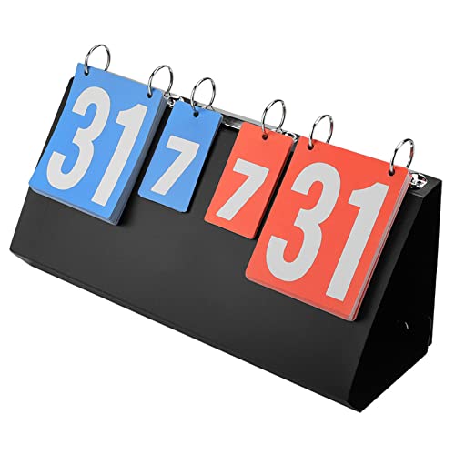 CHICIRIS Flip Scoreboard, 4-stellige Sportwettkampf-Anzeigetafel, Anzeigetafel für Tischtennis, Basketball, Badminton CHICIRIS Flip Scoreboard, 4-stellige Sportwettkampf-Anzeigetafel, Anzeigetafel für Tischtennis, Basketball, Badminton von CHICIRIS