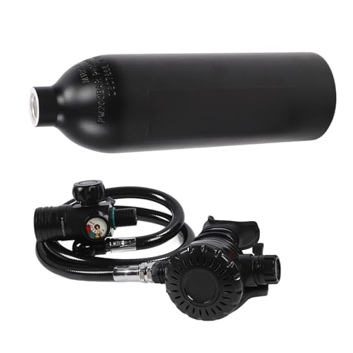 CHICIRIS Mini-Tauchflasche, Tauchausrüstung, 1 L Sauerstoffflasche, Sanfte Atemumgebung für Schnorchel- und Tauchaktivitäten (Black) von CHICIRIS