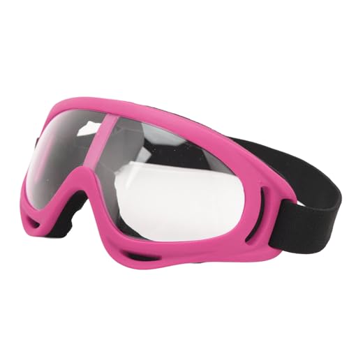 CHICIRIS Schneemobilbrille, Klare Sicht, Weiche PC-transparente Gläser, Skibrille Zum Radfahren für Damen (Rosa Rahmen) von CHICIRIS