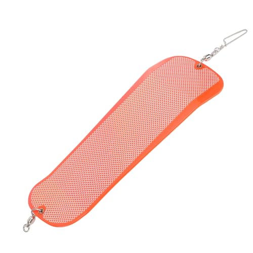 Fishing Flasher, Leuchtendes ABS-Sprungbrett, Meeres-Trolling-Zubehör für Salzwasser- und Süßwasserangeln, Premium-ABS, 9,5 X 28 cm (Orangerot) von CHICIRIS