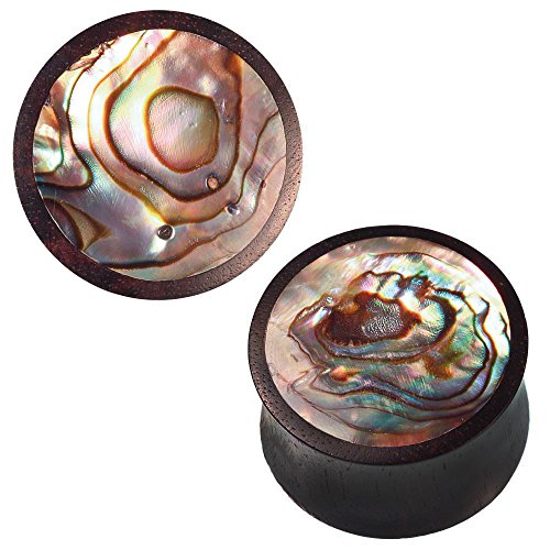 Chic-Net Holztunnel Dunkles braun gemasert rundes Inlay schillernde Muscheloptik Tunnel Tribal Expander 04 mm Chic-Net Holztunnel Dunkles braun gemasert rundes Inlay schillernde Muscheloptik Tunnel Tribal Expander 04 mm von CHICNET