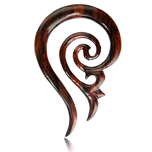 Chic-Net Piercing Narra Holz French Expander spiralig filigran braun gemasert Plug Ohrstecker 04 mm von CHICNET