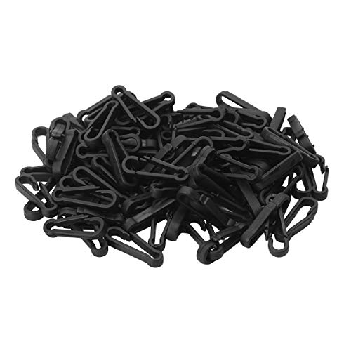 CHICTRY 50/100 Stück Mini Karabiner Karabinerhaken Schlüsselbund Schlüsselanhänger Clip aus Kunststoff für Camping, Outdoor, Hundeleinen Schwarz One Size CHICTRY 50/100 Stück Mini Karabiner Karabinerhaken Schlüsselbund Schlüsselanhänger Clip aus Kunststoff für Camping, Outdoor, Hundeleinen Schwarz One Size von CHICTRY