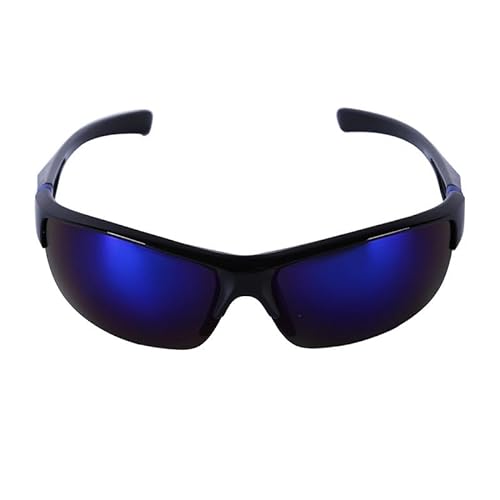 CHICTRY Unisex Sportbrille Fahrradbrille für Herren und Damen Radsportbrille Sonnenbrille UV 400 Schutz Radbrille Polarisiert Windschutz Brille Schwarz & Blau A One Size von CHICTRY