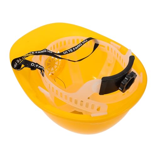 CHILDWEET Schutzhelm-Fan Schutzhelme Kleiner Bauhelme mit Konstruktion LED-Stirnlampe Helmfan Schutzhelm mit solarbetriebenem Elektronisches Bauteil Yellow von CHILDWEET