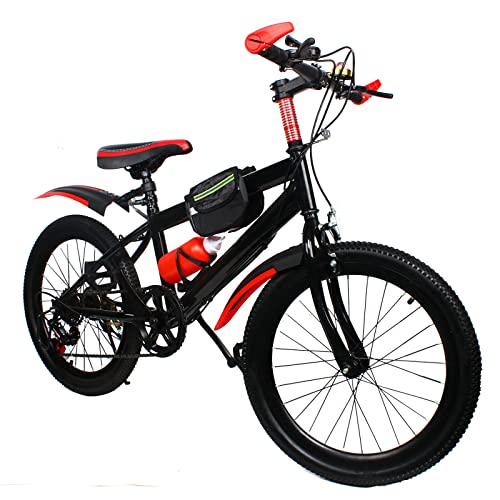 CHIMHOON Kinderfahrrad 20 Zoll Mountainbike für Kinder 7 Gang Fahrrad für Jungen und Mädchen Doppelscheibenbremse Stadtfahrrad aus Kohlenstoffstahl Geeignet für Kinder Von 130-150CM (Rot) von CHIMHOON