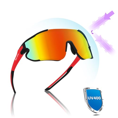CHIMONA Fahrradbrille | Polarisierte Sportbrille-Sonnenbrille Herren/Damen，UV-400-Schutz-Fahrradbrille, Sport-Sonnenbrille zum Fahren, Angeln, Wandern, Radfahren von CHIMONA