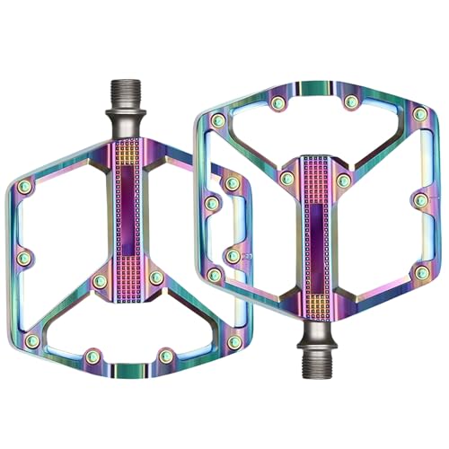 CHIZISX Flache Pedale aus Aluminiumlegierung, rutschfest, breit, flach, Doppellager, Fahrradplattform für Rennrad von CHIZISX