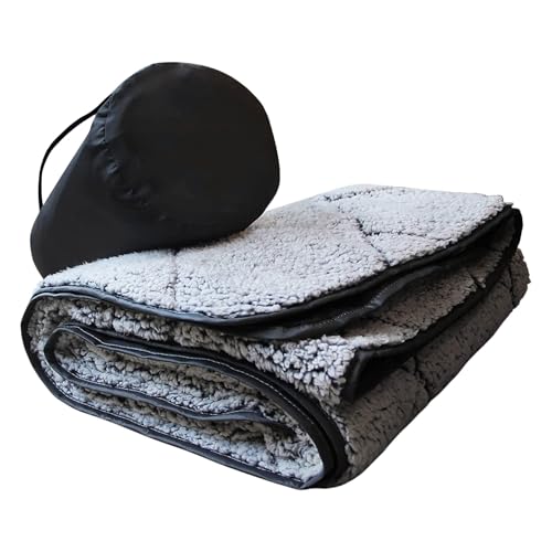 CHIZISX Wasserdichte Outdoor-Decke mit Fleecefutter, weich, feuchtigkeitsbeständig, faltbare Matte, tragbare Fleece-Campingdecke, einfache Verwendung von CHIZISX