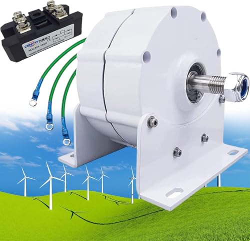CHRISK 12v,5000W Permanentmagnetgenerator mit niedriger Drehzahl, 3-Phasen-Getriebe-Permanentmagnet-Generator Wechselstrom-Generator-Wasser-Windkraftanlage von CHRISK