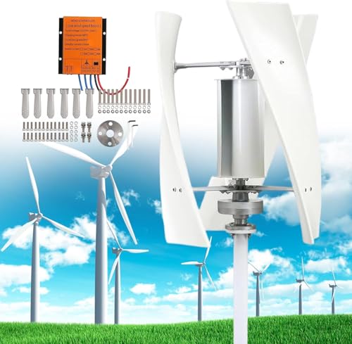 CHRISK 220V,8000W 3 Blätter Vertikale Haushaltswindkraftanlage Spiral Windturbinen Kit, Dreiphasige Windkraftanlage Windkraftanlage mit Controller von CHRISK