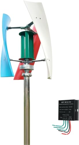 CHRISK 9000W Low Speed Starting Vertical Axis Windturbinengenerator 24V 12V AC Windkraftgenerator-Kit mit Controller für zu Hause,24v von CHRISK
