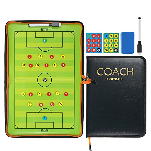 CHSEEA Fußball Taktikmappe Taktiktafel Fussball Coach-Board Coach Mappe für Professional Fußball Trainer mit Magnete, Stifte, Radiergummi #3 von CHSEEA