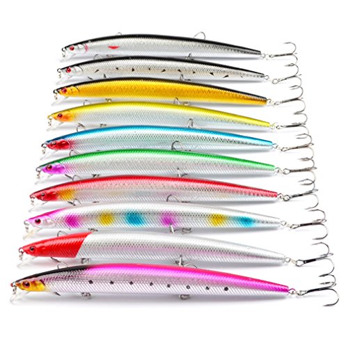 CHSEEO 10 Stück Wobbler Kunstköder Set Angel-Köder Forellenköder Angelhaken Perfekt zum Hecht Zander Angeln Barsch Forelle Dorsch Swimbait Jerkbait Angelzubehör Angelset #5 CHSEEO 10 Stück Wobbler Kunstköder Set Angel-Köder Forellenköder Angelhaken Perfekt zum Hecht Zander Angeln Barsch Forelle Dorsch Swimbait Jerkbait Angelzubehör Angelset #5 von CHSEEO